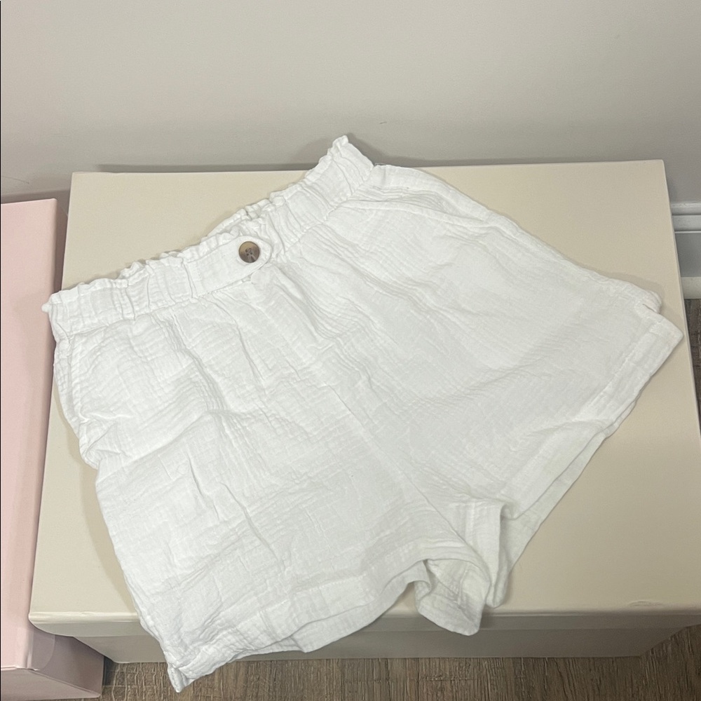 Love Notes High Waist White Shorts